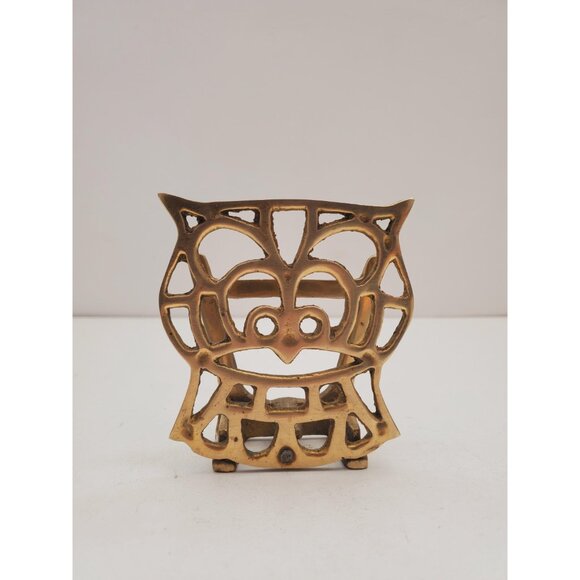 vintage brass owl napkin holder or letter/mail holder - Picture 2 of 10